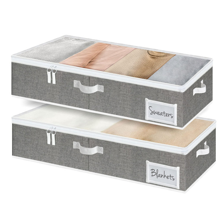 Hokku Designs Underbed Storage Box, Under Bed Clothes Organizer With